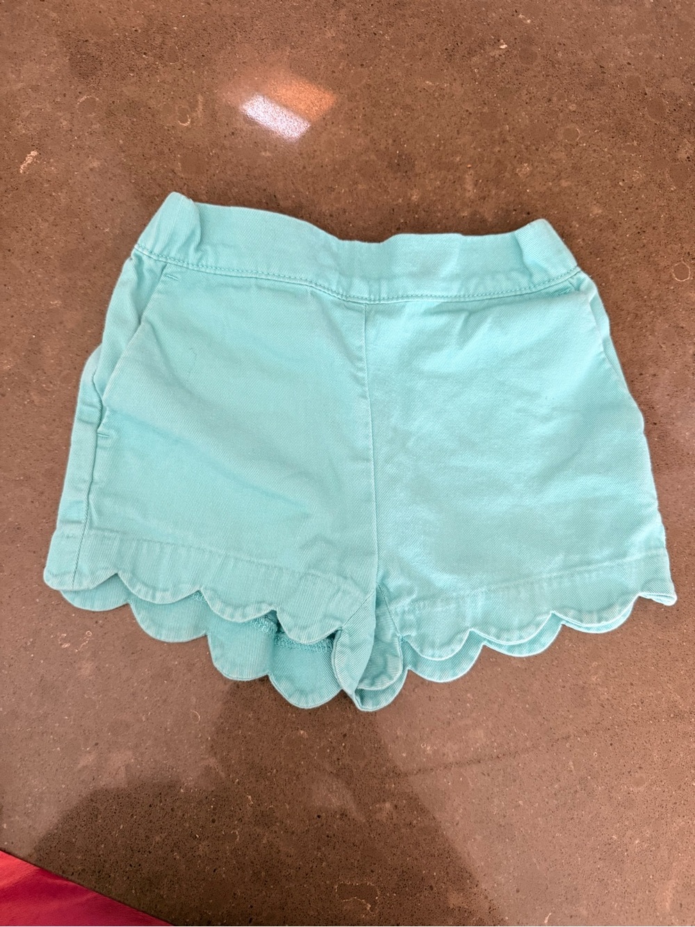 Crewcuts Girls' Scallop-Hem High-Waist Shorts in Aqua